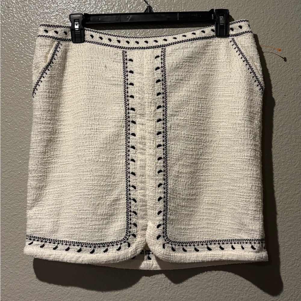 Dolan Cream Mini Skirt with Black Detailing - Picture 4 of 6